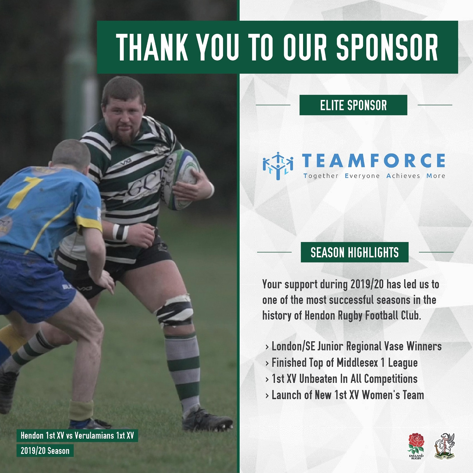 Hendon RFC Sponsor